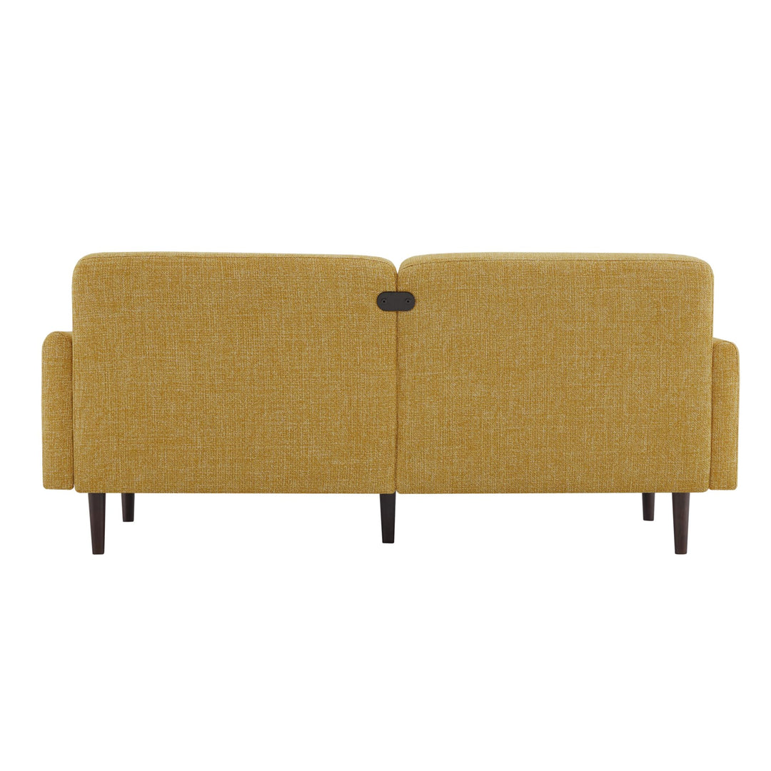 CHITA Mid-Century Modern Sofa, Fabric Couch for Living Room with Solid Wood Leg, No-Tools Assembly, 73''W, Mustard 