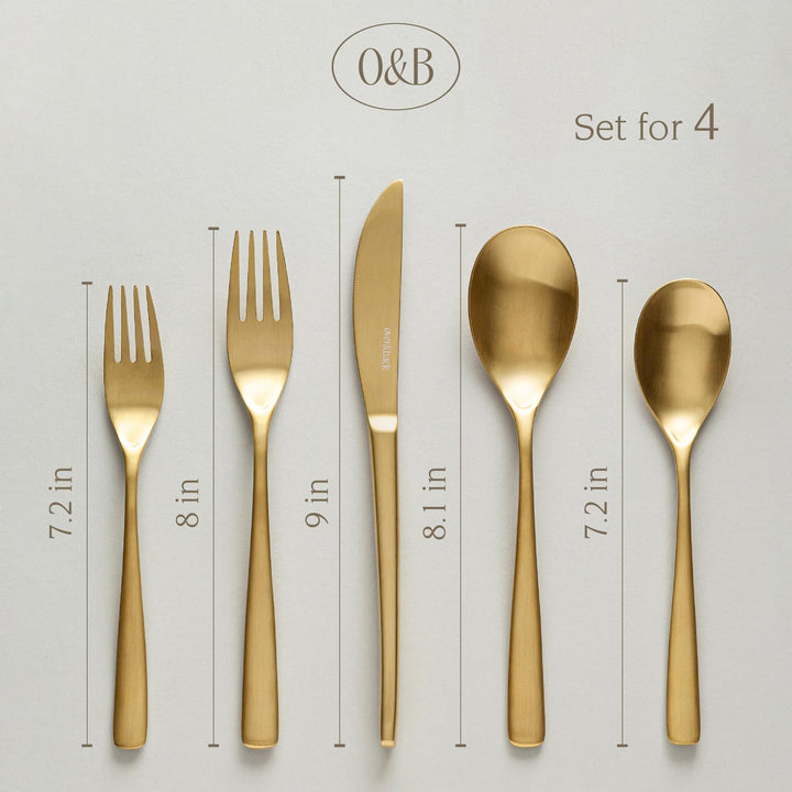 Gold Over&Back Flatware Cutlery Set