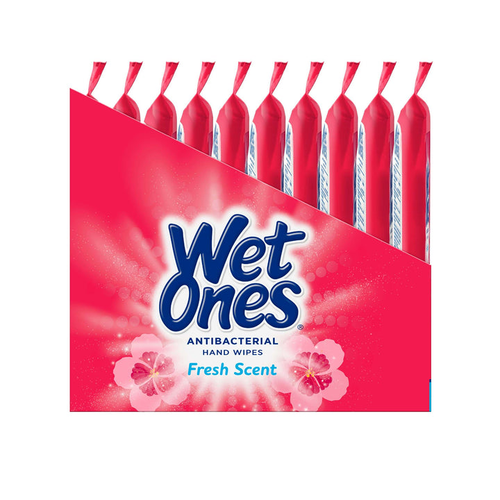 Wet Ones Antibacterial Hand Wipes Case, Fresh Scent | 20 ct. Travel Size (10 pack)