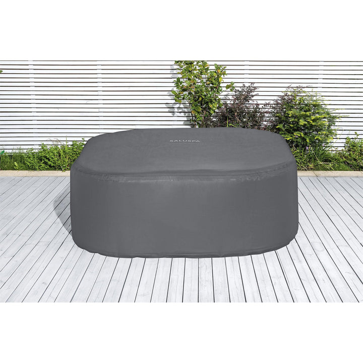 Coleman SaluSpa AirJet 4 to 6 Person Inflatable Hot Tub Square Portable Outdoor Spa with 114 Soothing AirJets and Insulated Cover, Gray Coleman