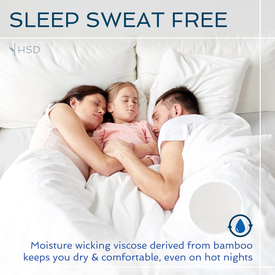 Hotel Sheets Direct 100% Viscose Derived from Bamboo Sheets King Size - Cooling Bed Sheets with 2 Pillowcases - Breathable, Moisture Wicking & Silky Soft Sheets Set- White Hotel Sheets Direct