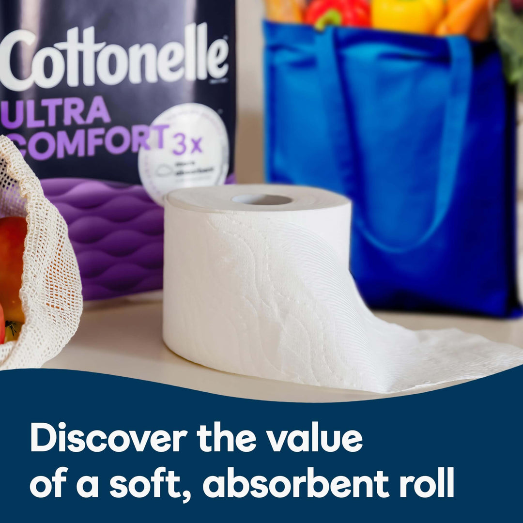 Cottonelle Ultra Comfort Toilet Paper with Cushiony CleaningRipples Texture, Strong Bath Tissue, 24 Family Mega Rolls (24 Family Mega Rolls = 108 Regular Rolls) (4 Packs of 6), 296 Sheets per Roll