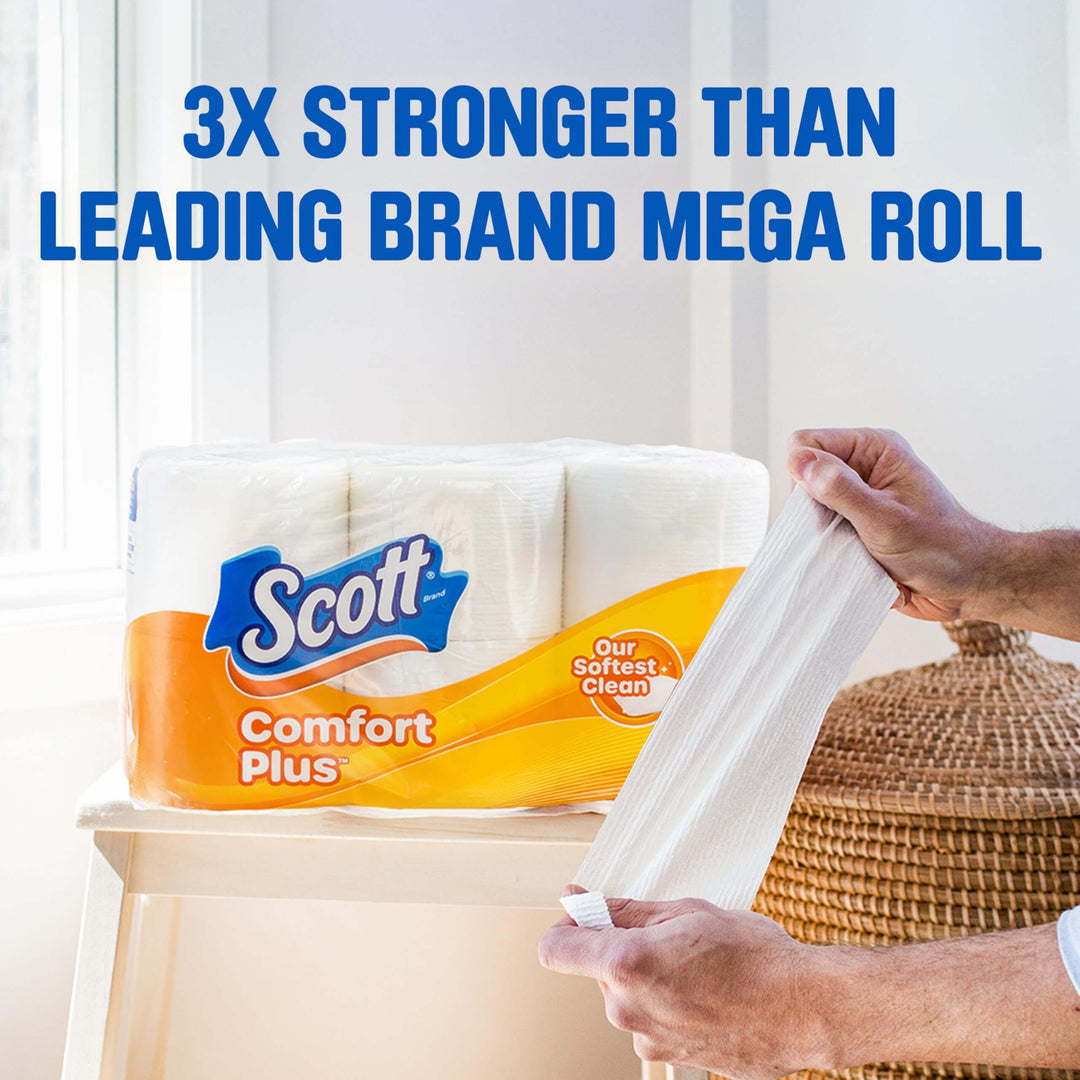 Scott ComfortPlus Toilet Paper, 12 Double Rolls, 231 Sheets per Roll, Septic-Safe, 1-Ply Toilet Tissue