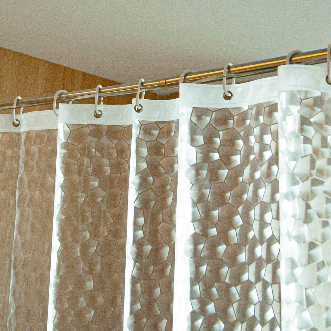 NTBAY EVA Clear Shower Curtain with Water Cube, Water-Repellent Liner with 3 Magnets for Bathroom, 72x72 Inches 