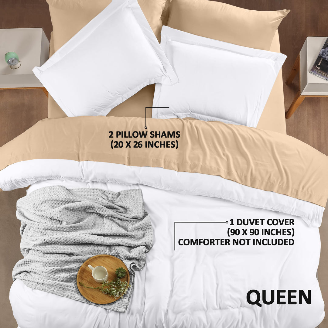 Utopia Bedding Duvet Cover Queen Size - 1 Duvet Cover with 2 Pillow Shams - 3 Pieces Bedding Duvet Cover with Zipper Closure - Soft Brushed Microfiber, 90 X 90 Inches (Queen, White) Utopia Bedding