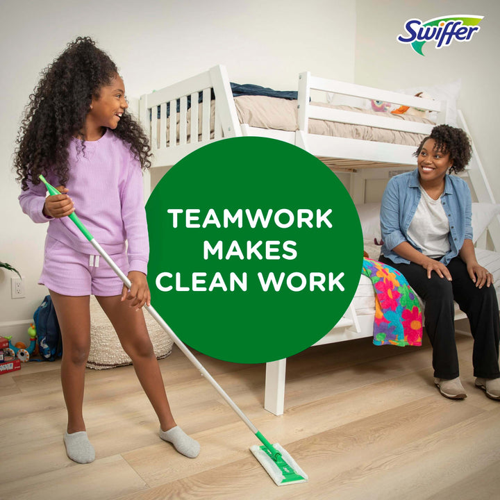 Swiffer Sweep + Mop, Dry Pads Refill, Floor Cleaner for Dirt, Dust, Hair, Cleaning Cloths for Mopping Home, Bathroom, Kitchen, Dust Mop, Floor Duster, Unscented, 52ct