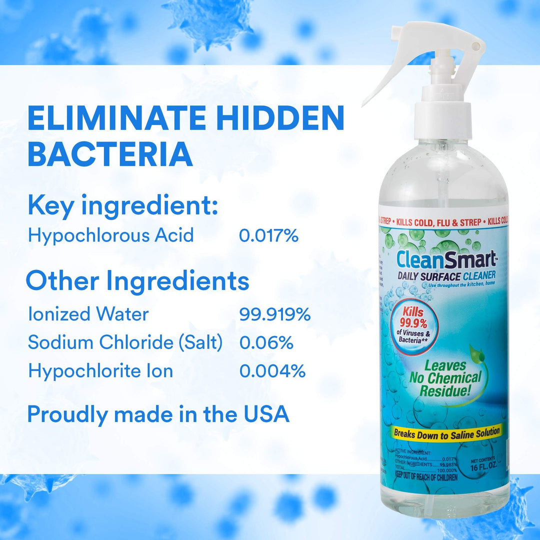 CleanSmart Daily Surface Spray Disinfectant Kills 99.9% of Viruses, Bacteria, Mold and Fungus, 16 oz Bottle (Pack of 3)