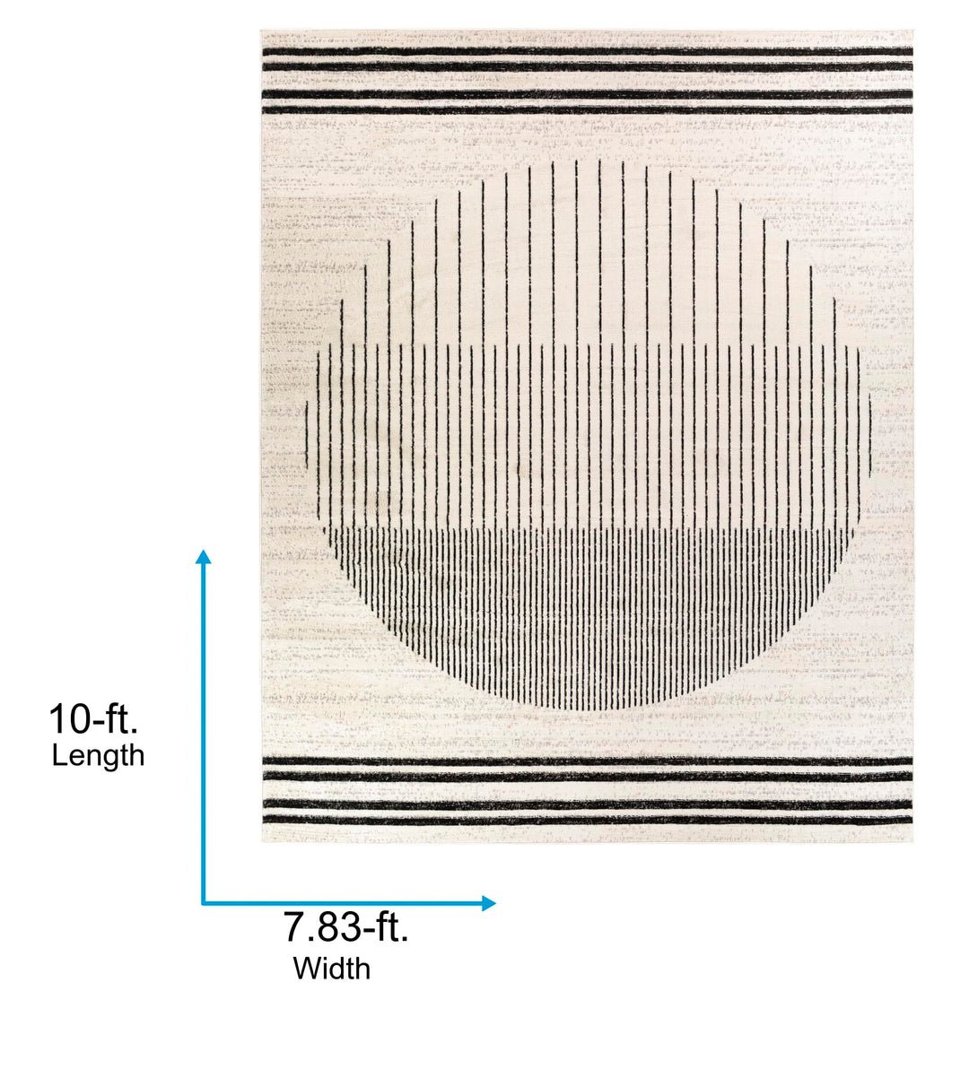 Livabliss Penrod Modern Geometric Area Rug,7'10" x 10',Black/Ivory 