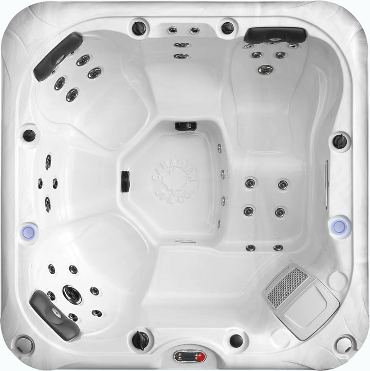 Canadian Spa Company KH-10141 Cambridge 6-Person 34-Jet Luxury Hot Tub 240V with LED Lighting, Built-in Bluetooth, Aromatherapy Canister, and Glacier Filtration Generic