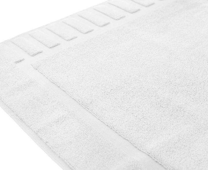 White Classic Luxury Bath Mat Floor Towel Set - Absorbent Cotton Hotel Spa Shower/Bathtub Mats [Not a Bathroom Rug] 22"x34" | 2 Pack | White White Classic