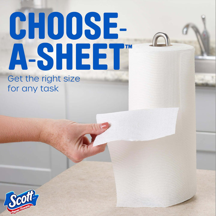 Scott Paper Towels, Choose-A-Sheet, 6 Double Rolls = 12 Regular Rolls (100 Sheets Per Roll)