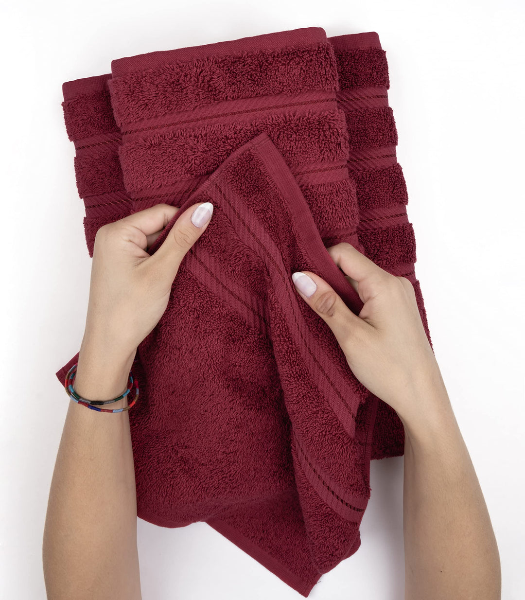 American Soft Linen Luxury 6 Piece Towel Set, 2 Bath Towels 2 Hand Towels 2 Washcloths, 100% Cotton Turkish Towels for Bathroom, Bordeaux Red Towel Sets American Soft Linen