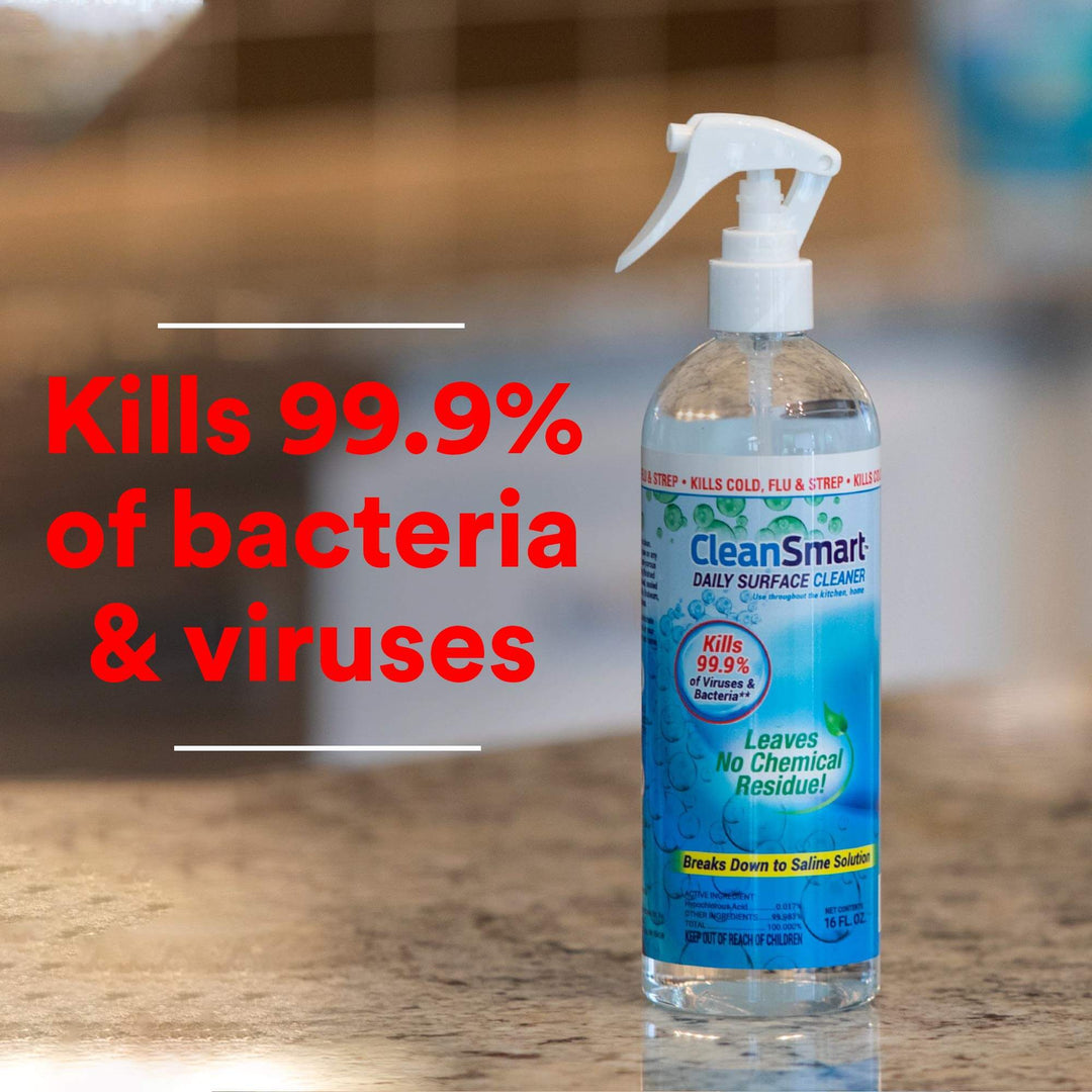 CleanSmart Daily Surface Spray Disinfectant Kills 99.9% of Viruses, Bacteria, Mold and Fungus, 16 oz Bottle (Pack of 3)