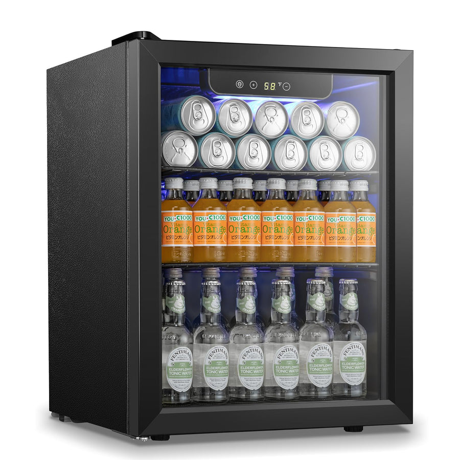 Antarctic Star Beverage Refrigerator Cooler 68 Can, Mini Fridge with Glass Door, Freestanding Small Fridge with Electronic Temperature Control for Home and Bar, 1.7 cu.ft 