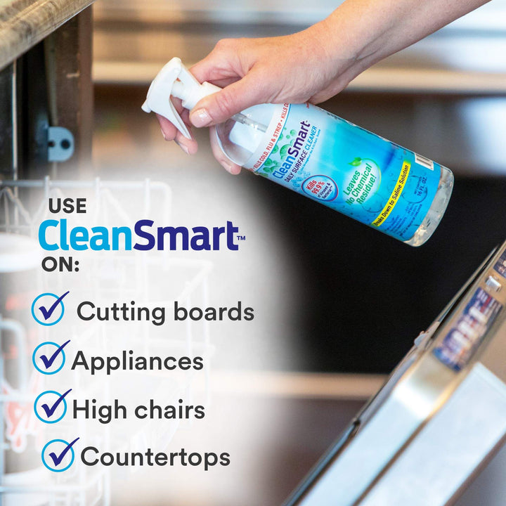 CleanSmart Daily Surface Spray Disinfectant Kills 99.9% of Viruses, Bacteria, Mold and Fungus, 16 oz Bottle (Pack of 3)