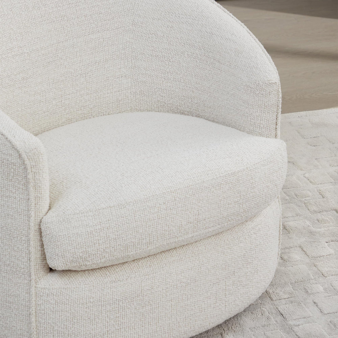 CHITA Swivel Barrel Chair, Modern Comfy Boucle Accent Chair for Living Room, Cream 