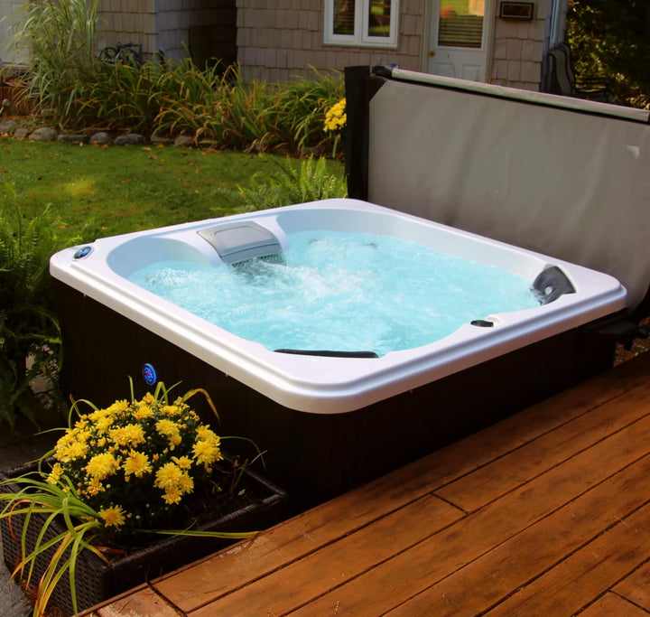 Canadian Spa Company KH-10084 Saskatoon 4-Person 12-Jet Portable Plug & Play Hot Tub 120V with LED Lighting, Multi-speed Pumps, and Glacier Filtration Generic