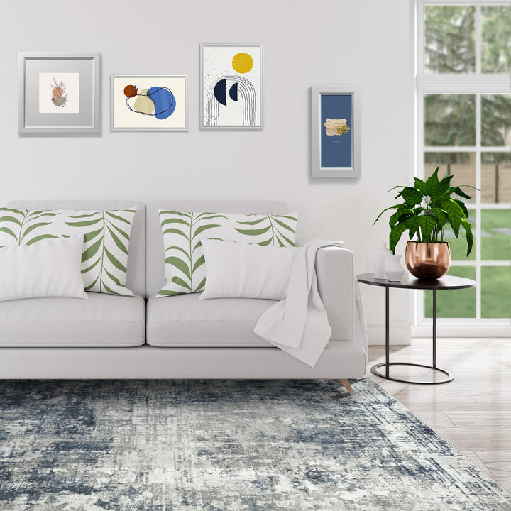 8x10 Area Rugs for Living Room Bedroom Dining Room Washable Blue Grey 