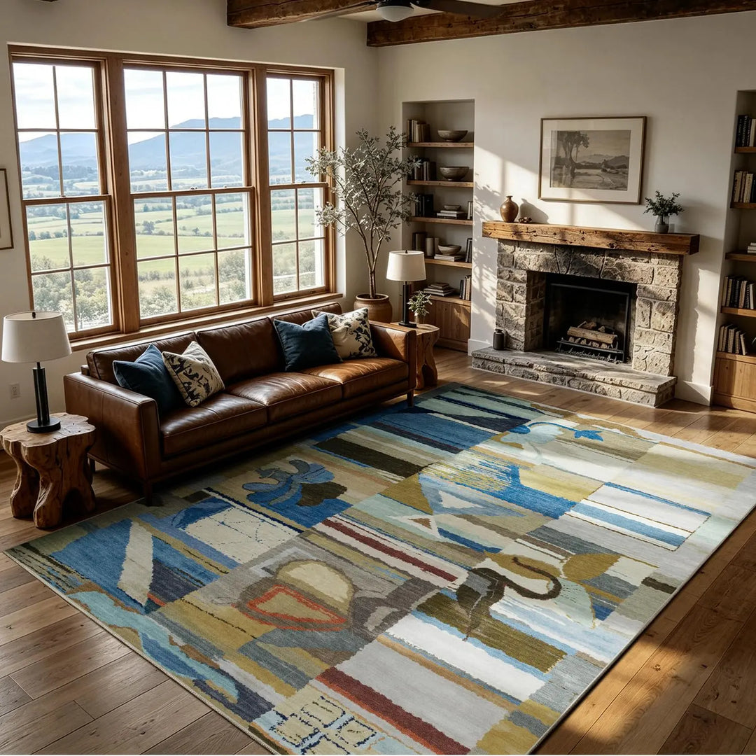 8x10 Modern Abstract Washable Area Rug for Living Room,Bedroom,Dining Room