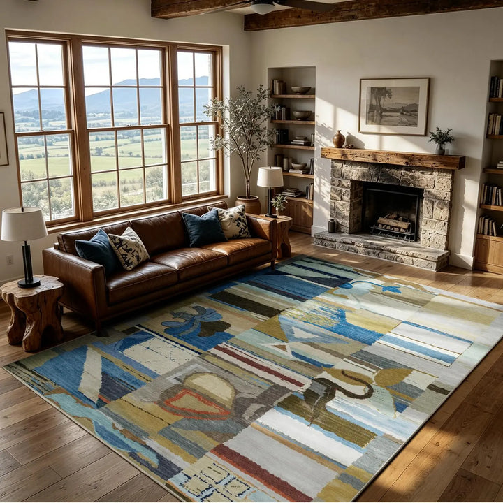 8x10 Modern Abstract Washable Area Rug for Living Room,Bedroom,Dining Room
