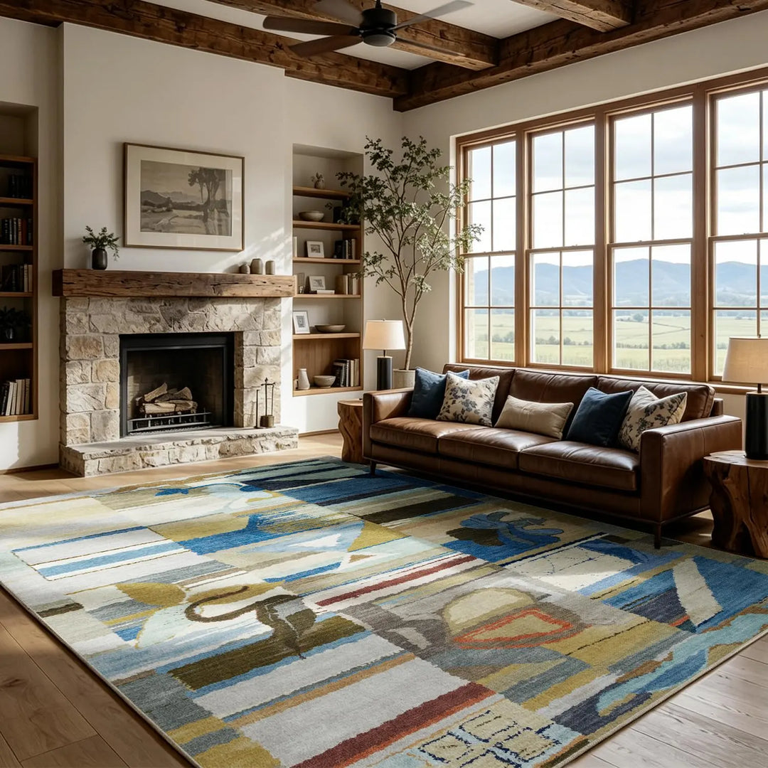 8x10 Modern Abstract Washable Area Rug for Living Room,Bedroom,Dining Room