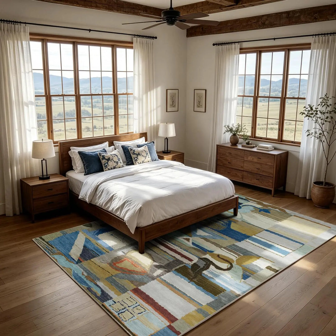 8x10 Modern Abstract Washable Area Rug for Living Room,Bedroom,Dining Room