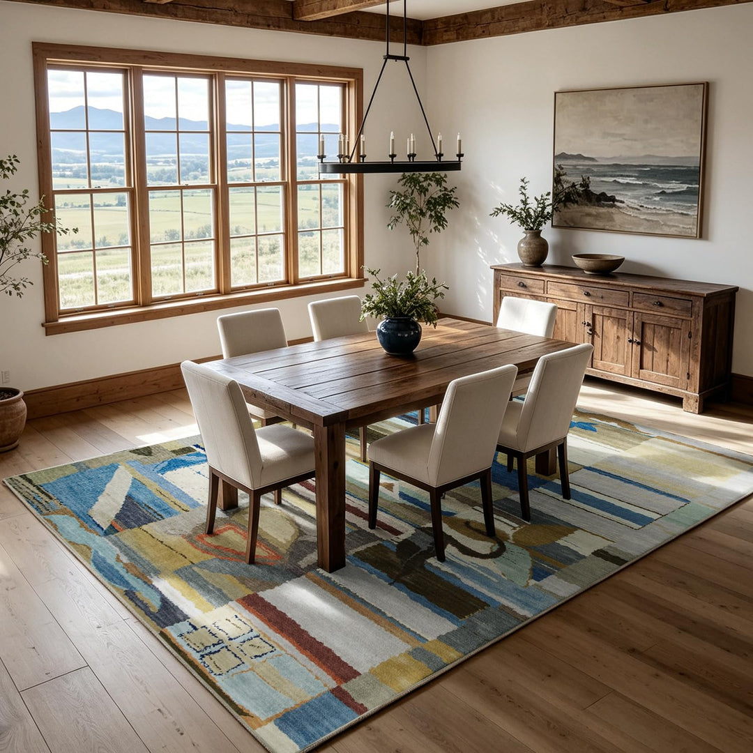 8x10 Modern Abstract Washable Area Rug for Living Room,Bedroom,Dining Room 
