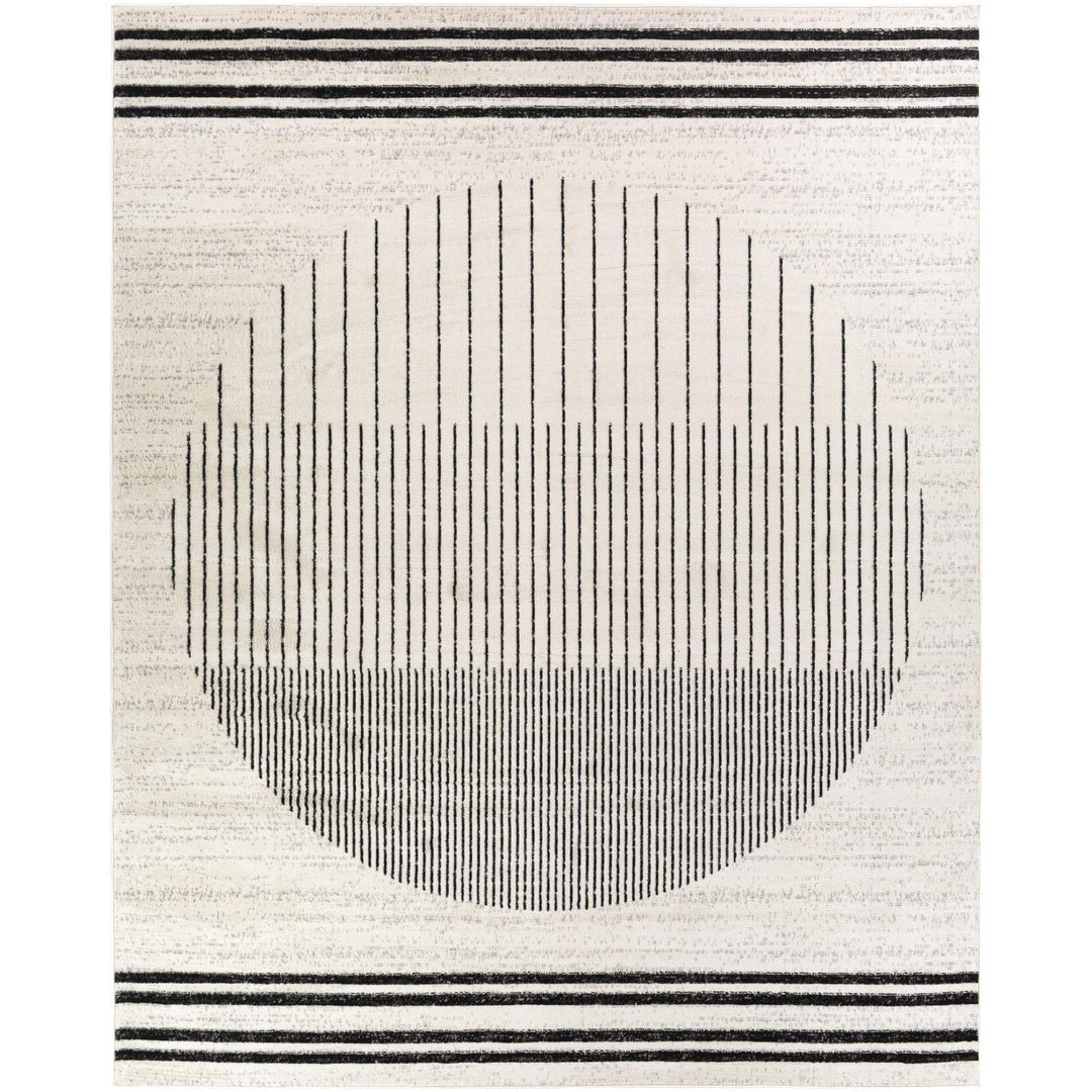 Livabliss Penrod Modern Geometric Area Rug,7'10" x 10',Black/Ivory 