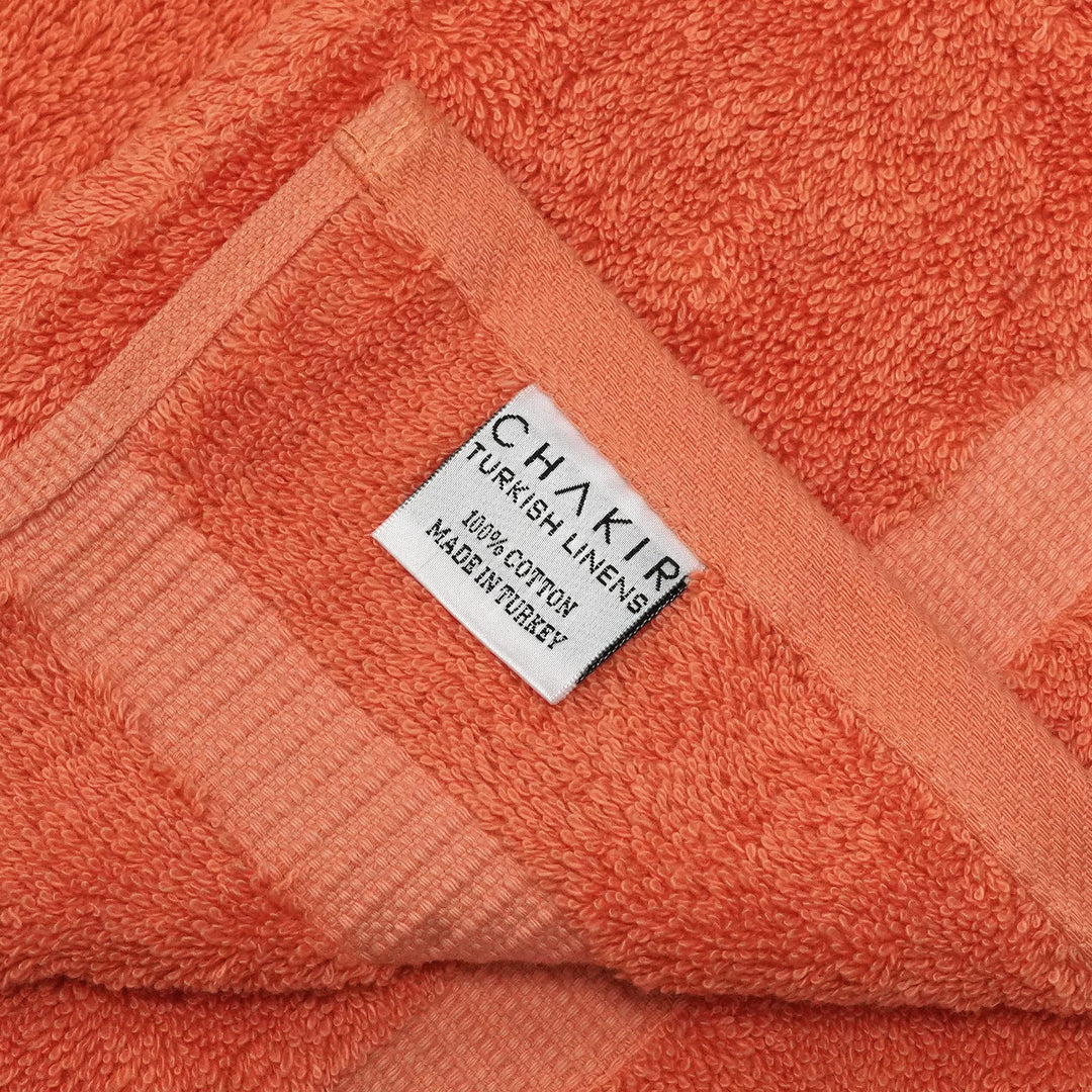 Chakir Turkish Linens 100% Cotton Premium Turkish Towels for Bathroom | 2 Bath Towels - 2 Hand Towels, 2 Washcloths (6-Piece Towel Set, Coral) Chakir Turkish Linens