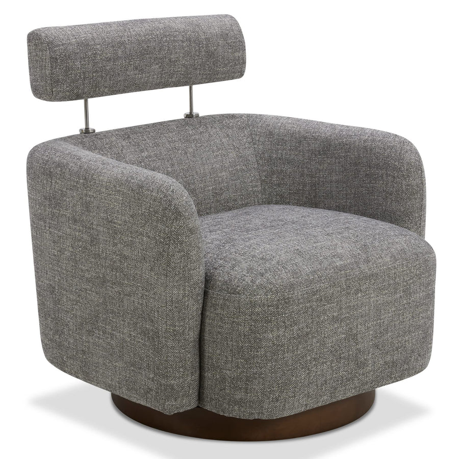 CHITA Swivel Accent Chair Armchair, Barrel Chair with Adjustable Backrest for Living Room Bedroom, Pebble Grey 