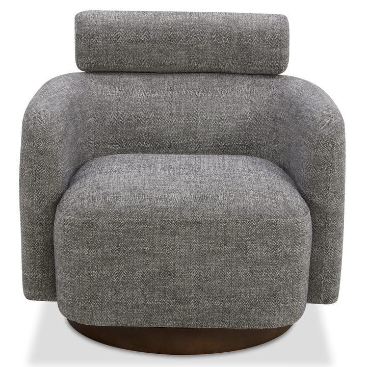 CHITA Swivel Accent Chair Armchair, Barrel Chair with Adjustable Backrest for Living Room Bedroom, Pebble Grey 