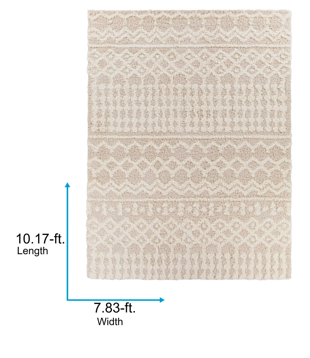 Livabliss Hapsburg Moroccan Shag Area Rug, 7'10" x 10'2, Beige 