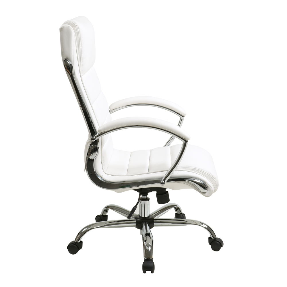 Executive Office Chair White Faux Leather