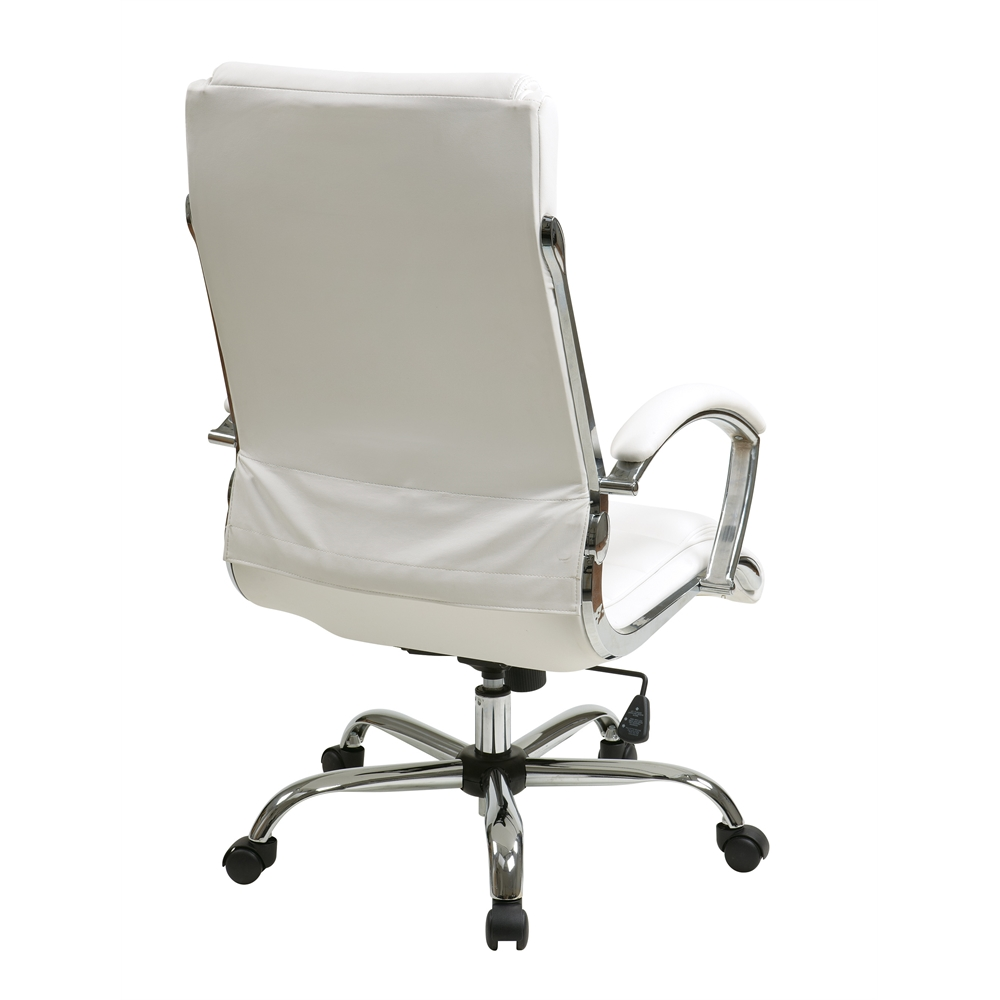 Executive Office Chair White Faux Leather