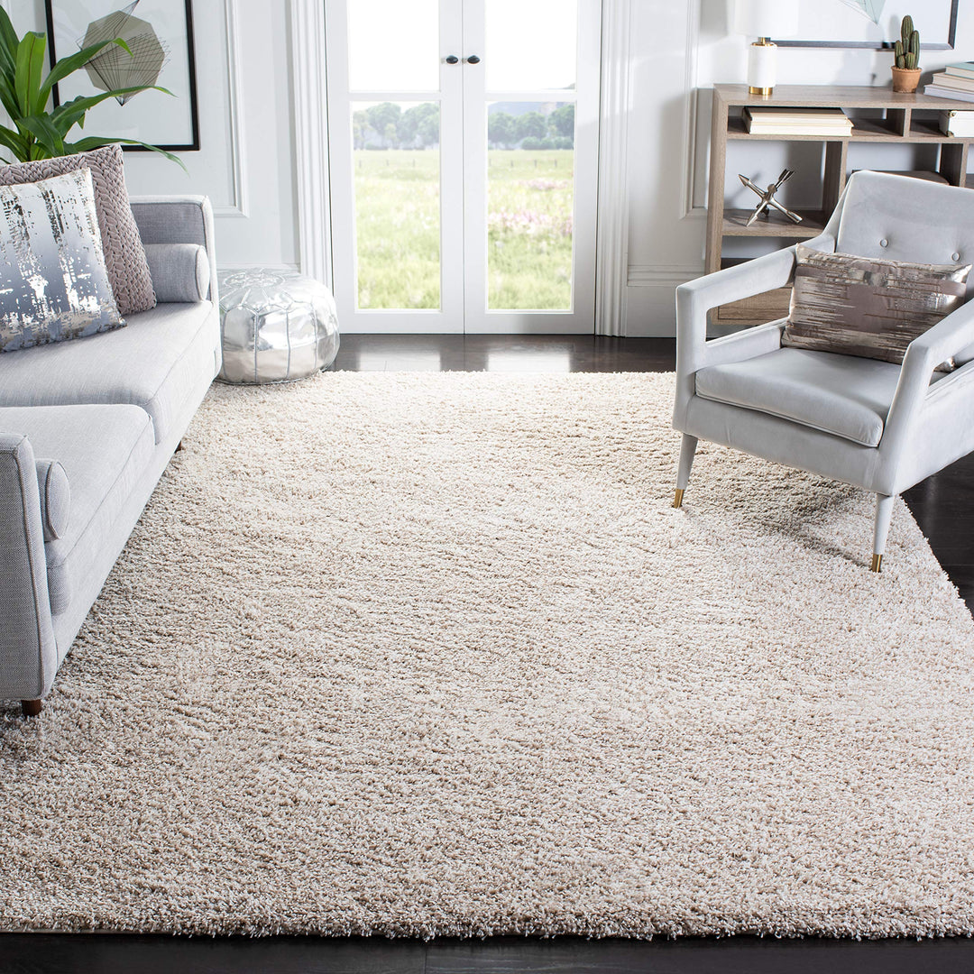 SAFAVIEH California Shag Collection Area Rug - 8' x 10', Beige, Non-Shedding & Easy Care, 2-inch Thick Ideal for High Traffic Areas in Living Room, Bedroom (SG151-1313) 