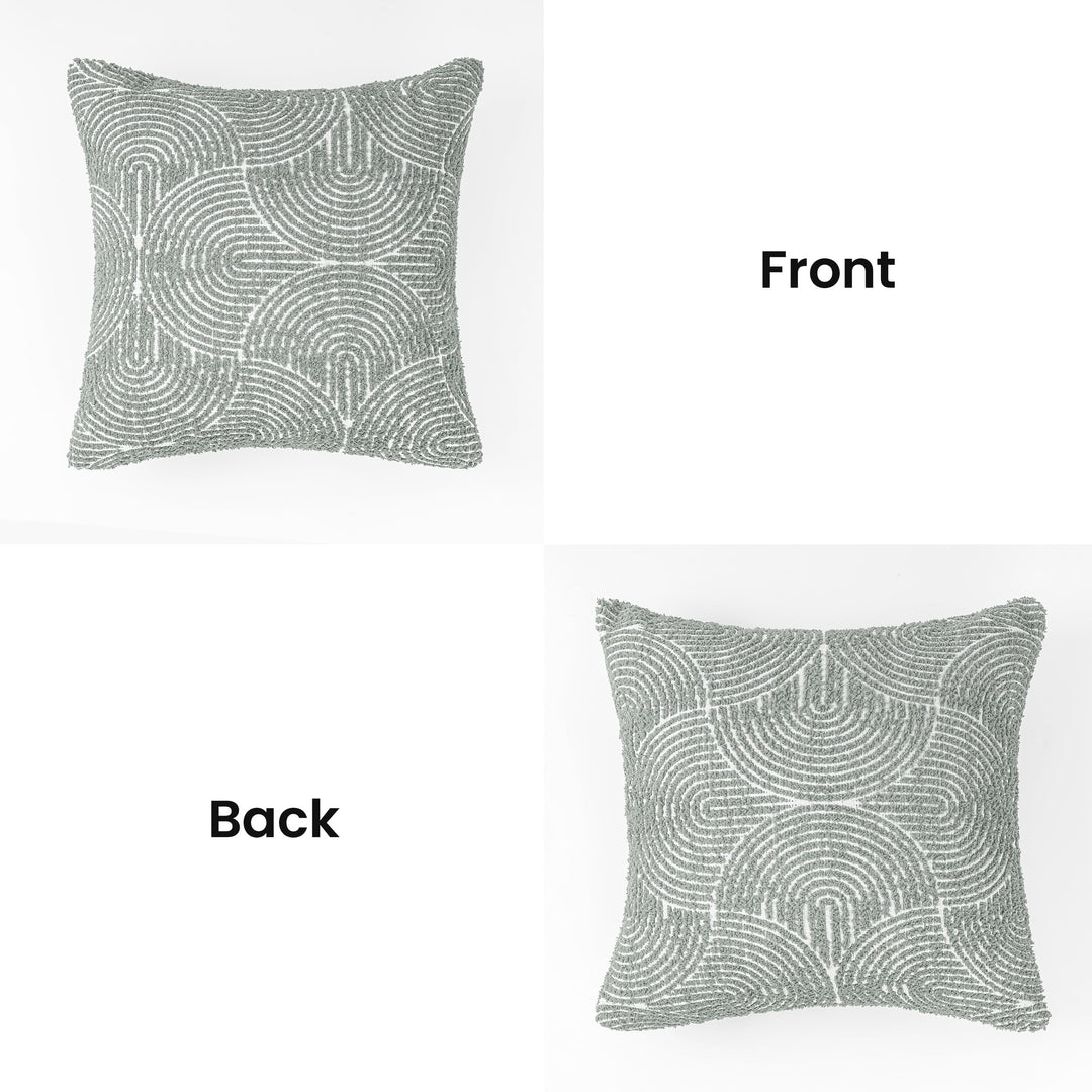 AELS Boho Textured Throw Pillow Covers 18”x18” - Slate Pale Blue Gray 