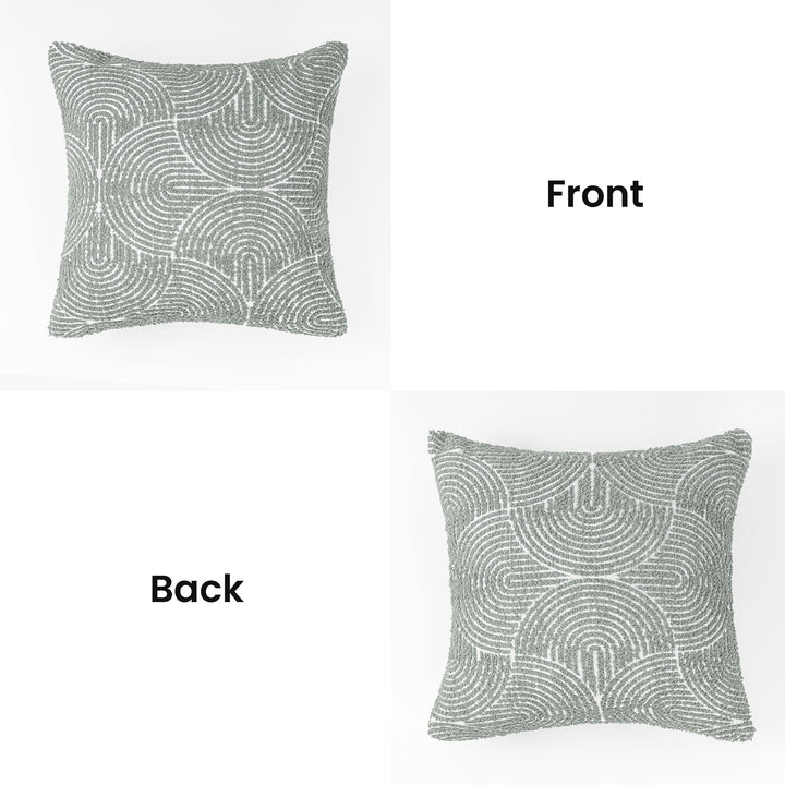 AELS Boho Textured Throw Pillow Covers 18”x18” - Slate Pale Blue Gray 