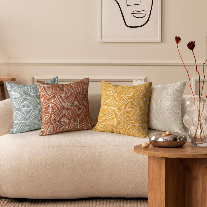 AELS Boho Textured Throw Pillow Covers 18”x18” - Slate Pale Blue Gray 
