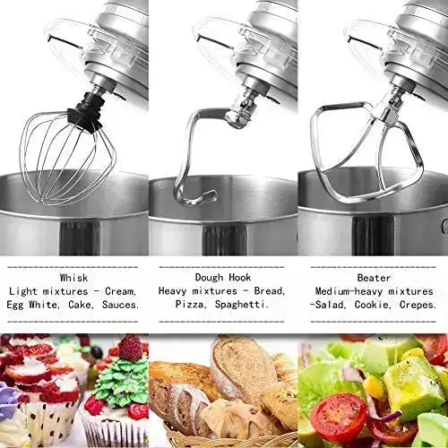 Multi-functional Stand Mixer - 660W Powerful Motor, 10 Speeds with Pulse,  6.5QT Stainless Steel Bowl, 3 Attachments - Dough Hook, Whisk, and Beater  for Versatile Baking and Cooking