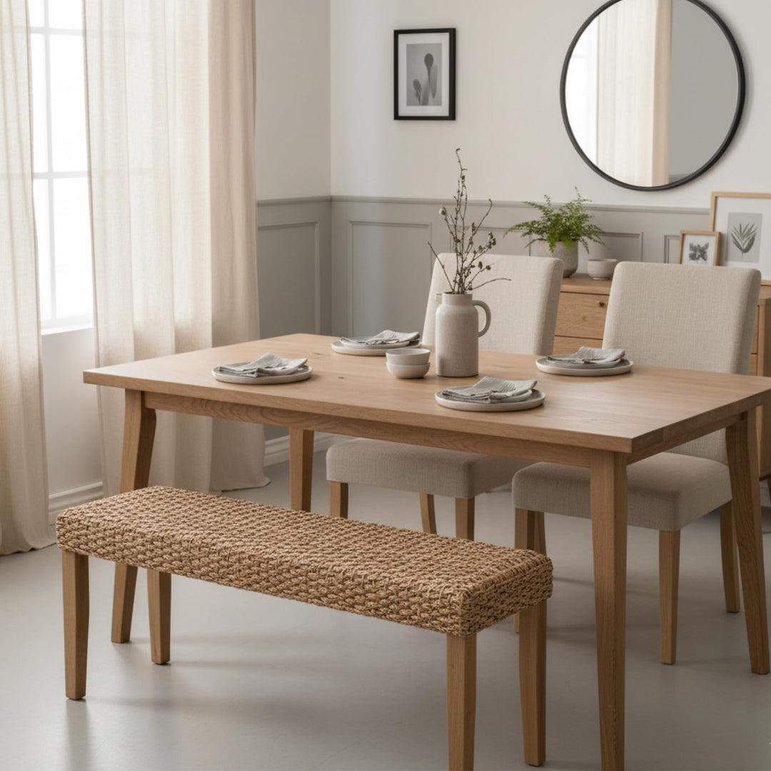 AV CONNECT Woven Acacia Entryway Bench, 47" 