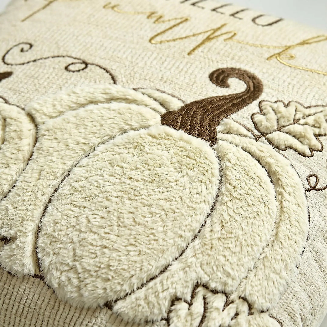 AVOIN colorlife Beige Fall Pumpkin Throw Pillow Covers 18x18 Inch 2PC