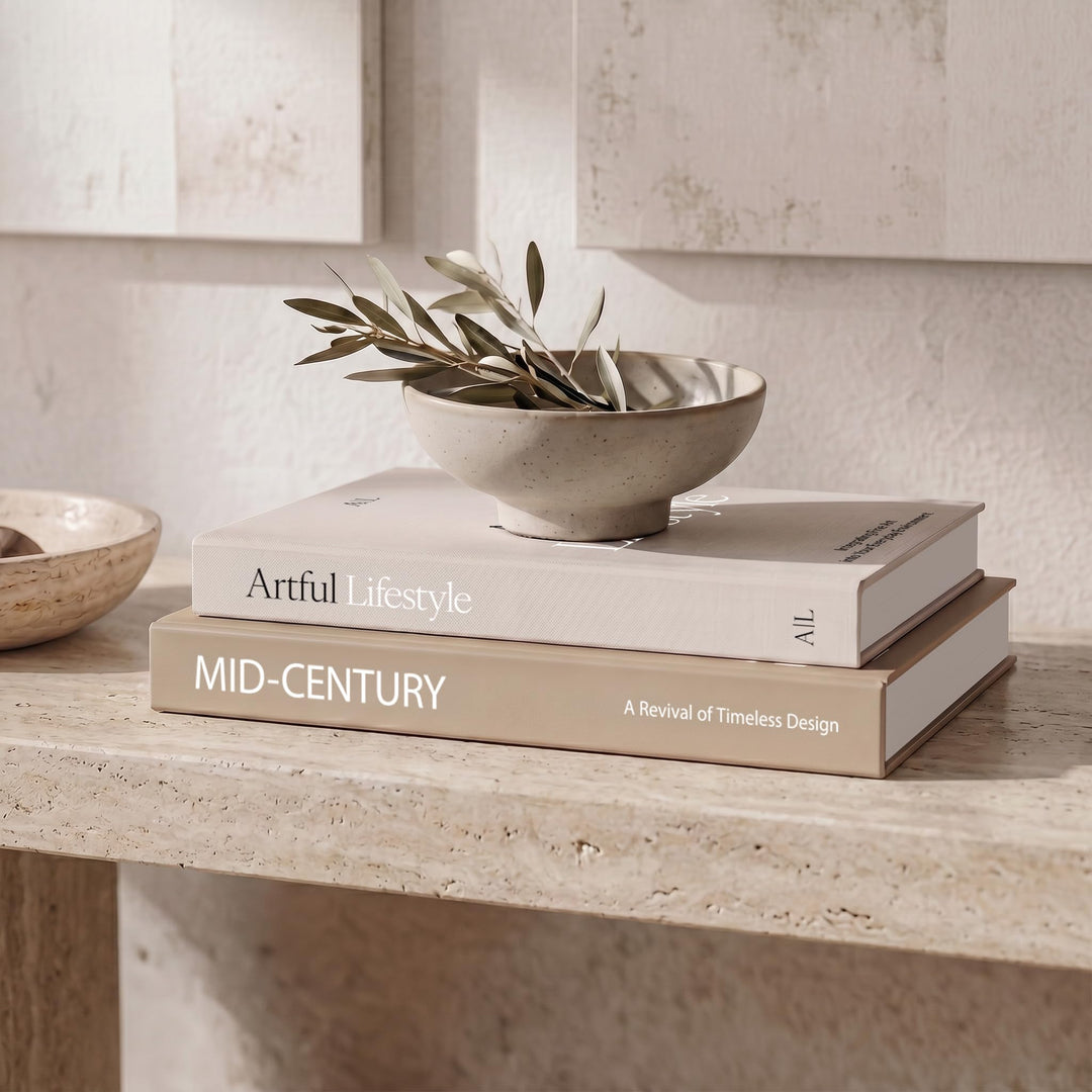 Aesthetic Decorative Books Set of 2 - Stylish Boxes for Coffee Table Decor 