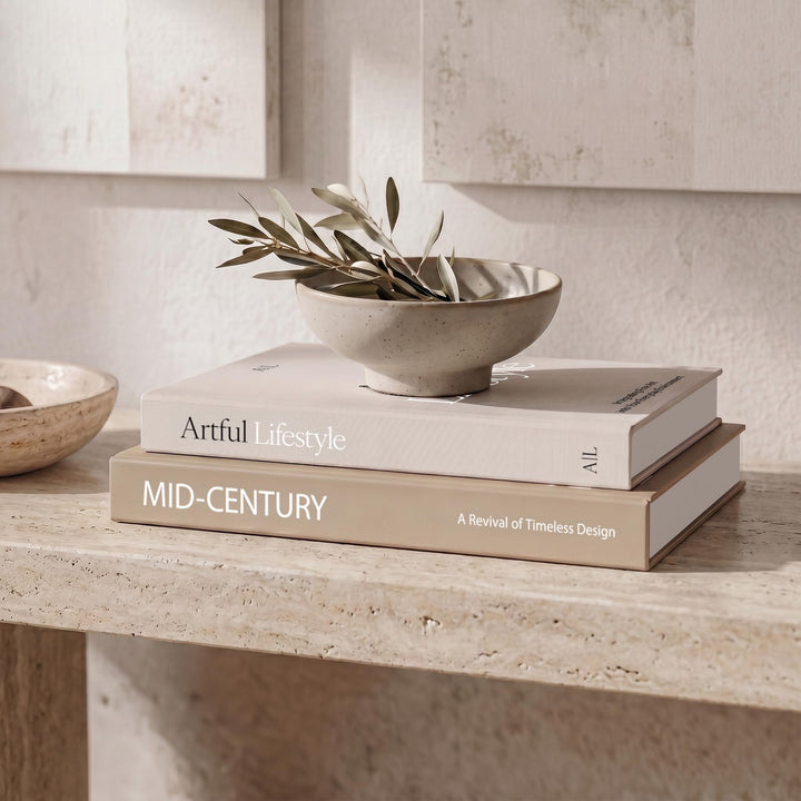 Aesthetic Decorative Books Set of 2 - Stylish Boxes for Coffee Table Decor 