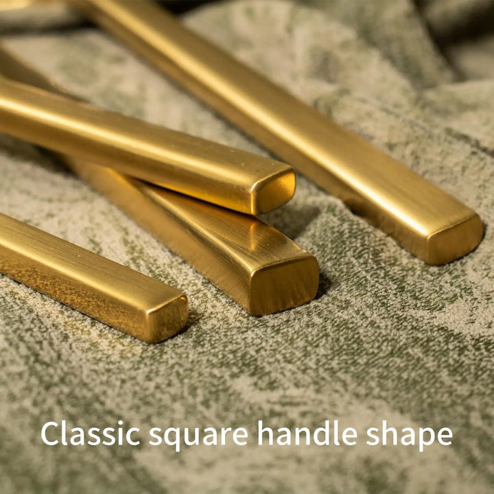 Alata Cube Gold 20-Piece Forged Stainless Steel Matte Flatware Set for 4