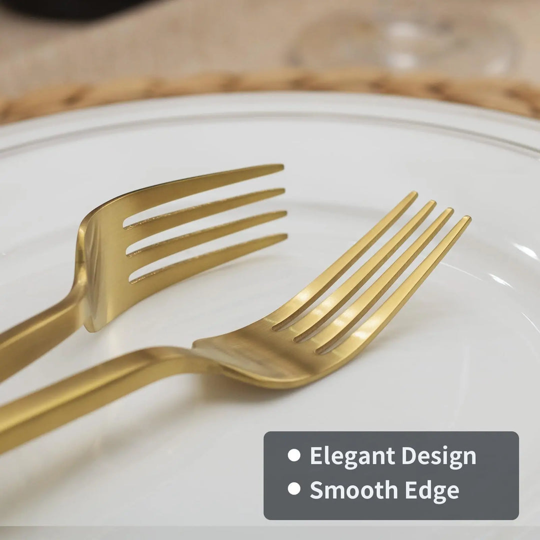 Alata Cube Gold 20-Piece Forged Stainless Steel Matte Flatware Set for 4