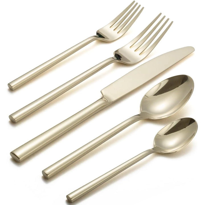 Alata Potter Champagne Gold 20-Piece Forged Silverware Set, Service for 4