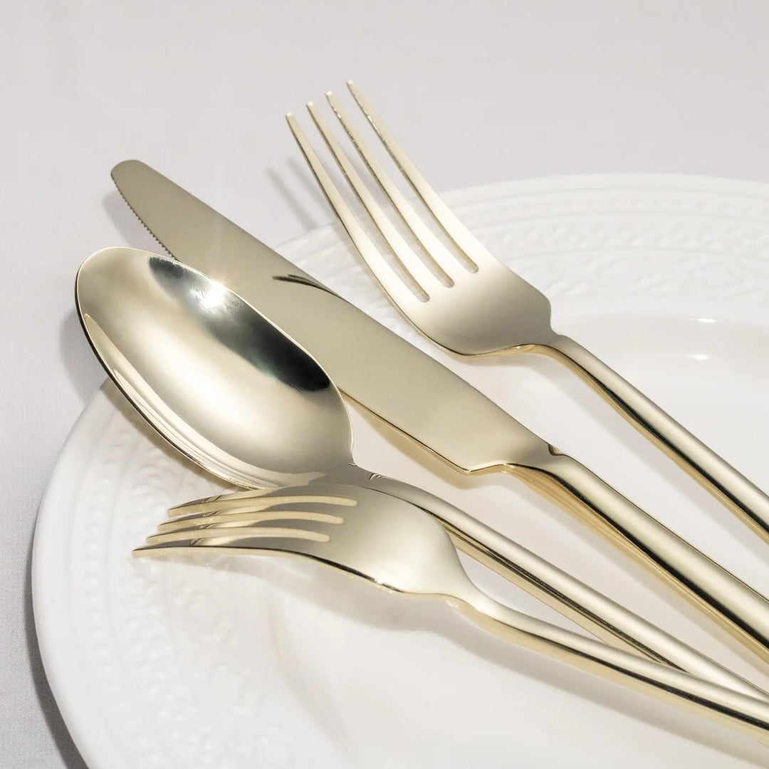 Alata Potter Champagne Gold 20-Piece Forged Silverware Set, Service for 4