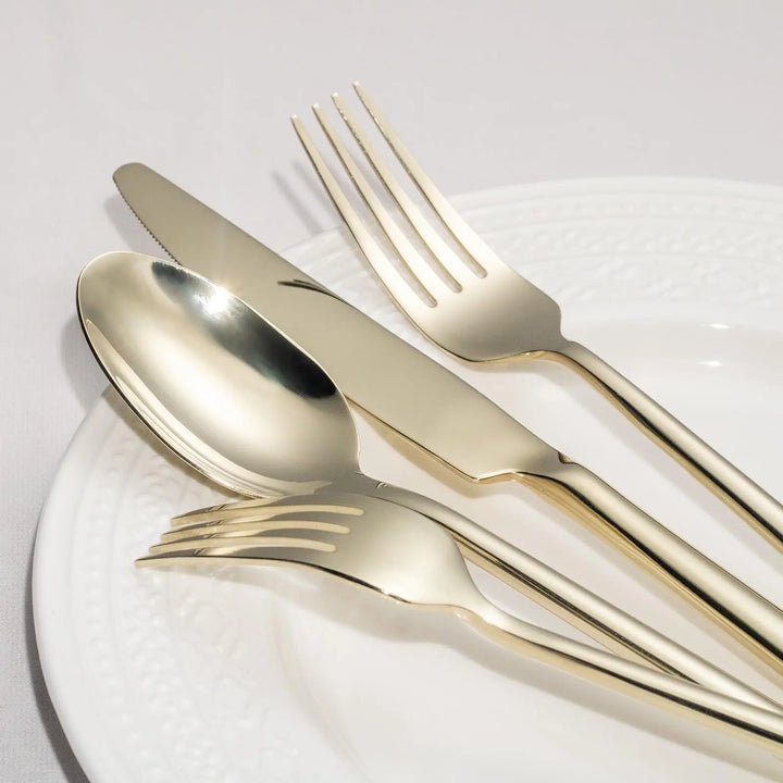 Alata Potter Champagne Gold 20-Piece Forged Silverware Set, Service for 4