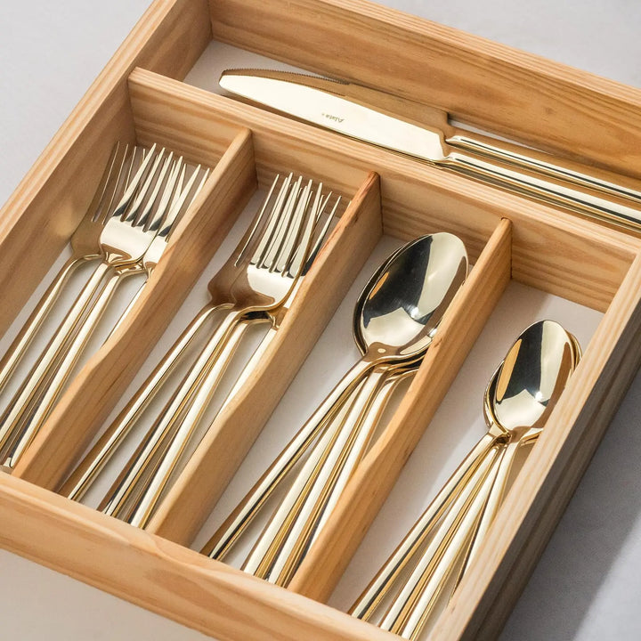 Alata Potter Champagne Gold 20-Piece Forged Silverware Set, Service for 4