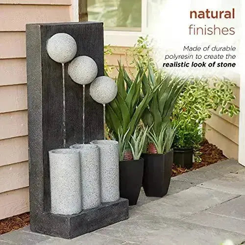 Alpine Corporation 3-Tier Modern Infinity Floor Fountain - 36" - Grey